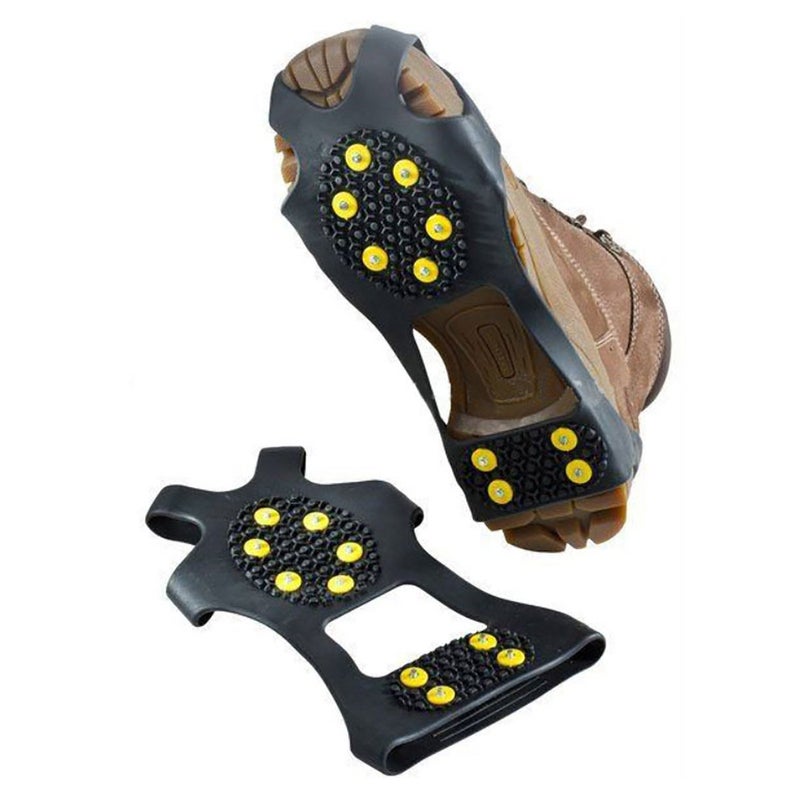 Leebei Non-Slip Shoe Covers, Ice Snow Grippers, 10-Stud Slip-on Stretch Traction Cleats (Medium) - Image 2